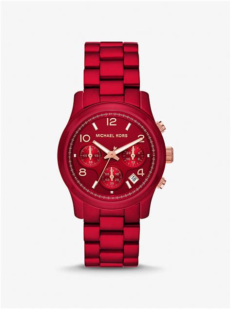 red michael kors watch men's|mk7436.